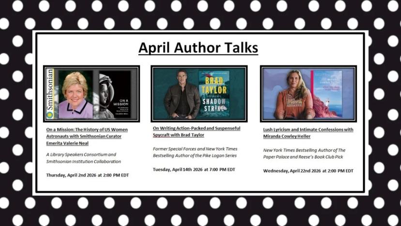 Promotional image for Virtual Author Series: April